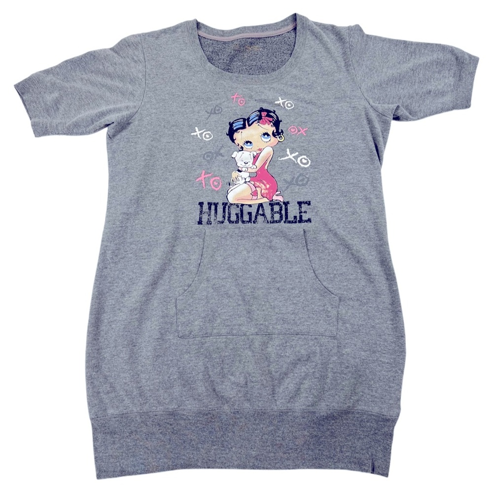 Betty Boop sweatshirt women’s small, lightweight short sleeve with front pocket - Picture 3 of 11